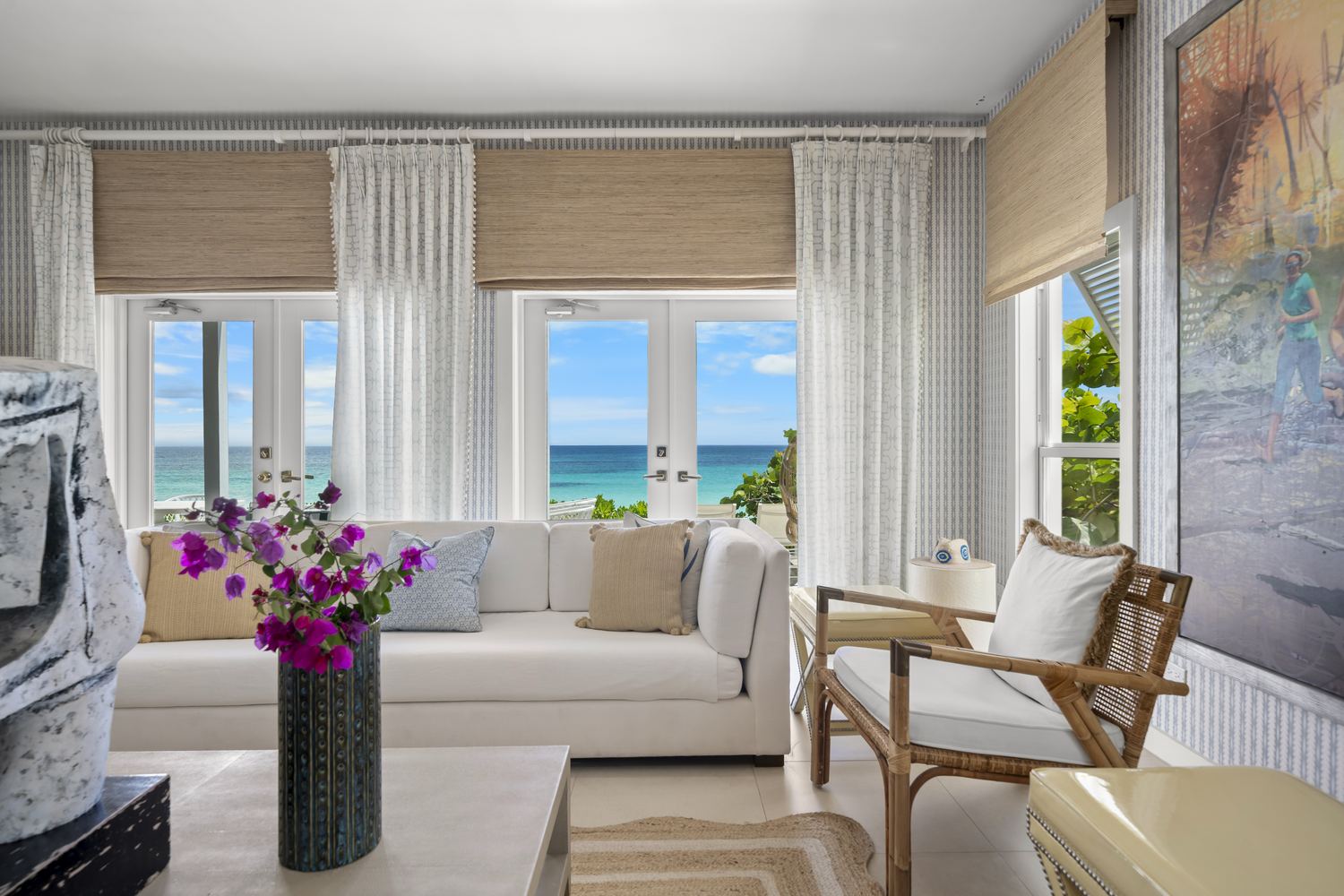 Private gym with Peloton, opening to the pool — Sea Siren, Harbour Island